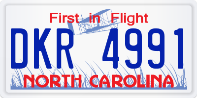 NC license plate DKR4991