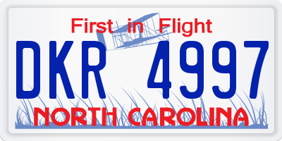 NC license plate DKR4997