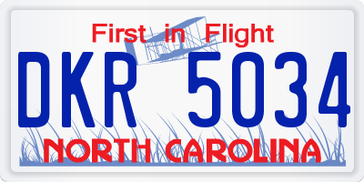 NC license plate DKR5034