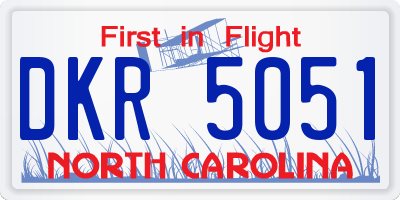 NC license plate DKR5051
