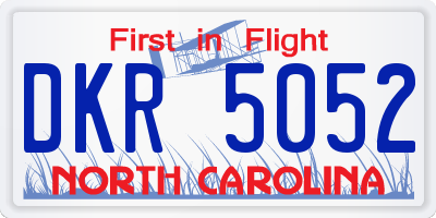 NC license plate DKR5052