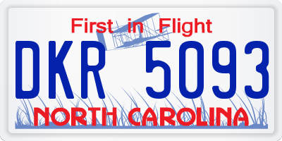 NC license plate DKR5093