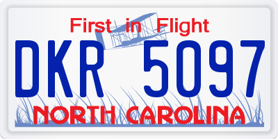 NC license plate DKR5097