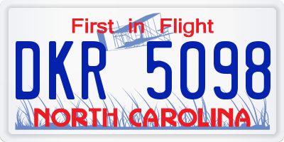 NC license plate DKR5098