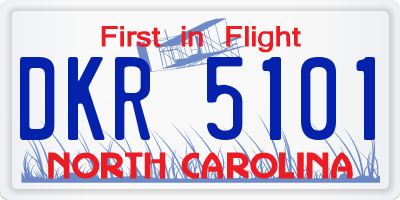 NC license plate DKR5101