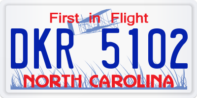NC license plate DKR5102