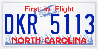 NC license plate DKR5113