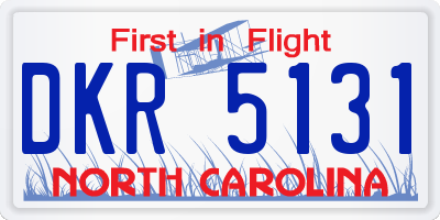 NC license plate DKR5131