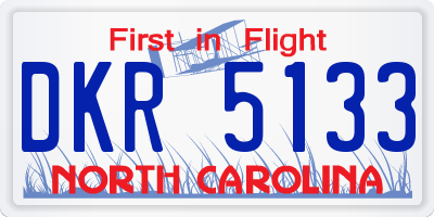 NC license plate DKR5133