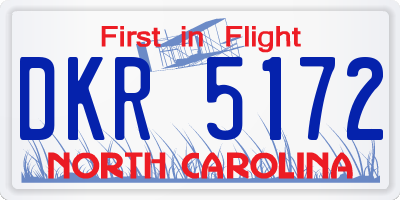 NC license plate DKR5172