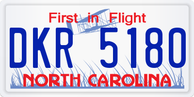 NC license plate DKR5180