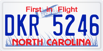 NC license plate DKR5246