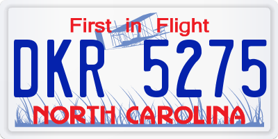 NC license plate DKR5275
