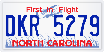NC license plate DKR5279