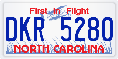 NC license plate DKR5280