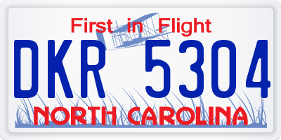 NC license plate DKR5304