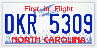 NC license plate DKR5309