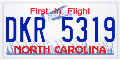 NC license plate DKR5319