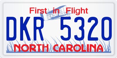 NC license plate DKR5320