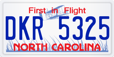 NC license plate DKR5325