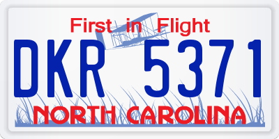 NC license plate DKR5371