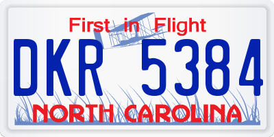 NC license plate DKR5384