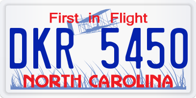 NC license plate DKR5450
