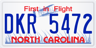 NC license plate DKR5472