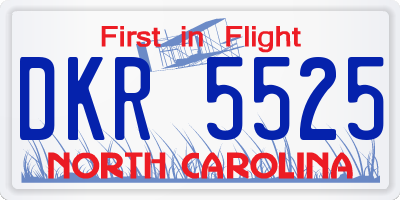 NC license plate DKR5525