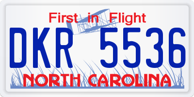 NC license plate DKR5536