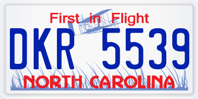 NC license plate DKR5539