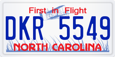 NC license plate DKR5549