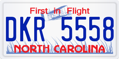 NC license plate DKR5558