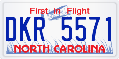 NC license plate DKR5571