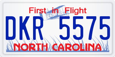 NC license plate DKR5575