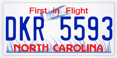NC license plate DKR5593
