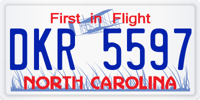 NC license plate DKR5597