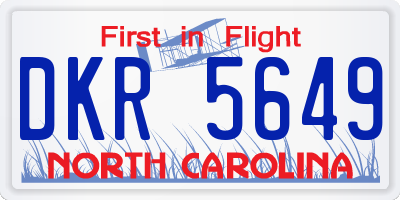 NC license plate DKR5649