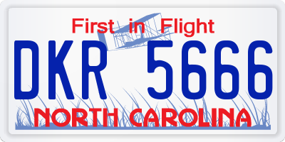 NC license plate DKR5666