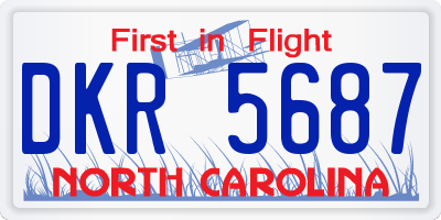 NC license plate DKR5687