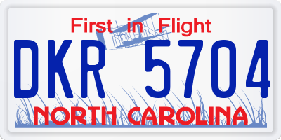 NC license plate DKR5704