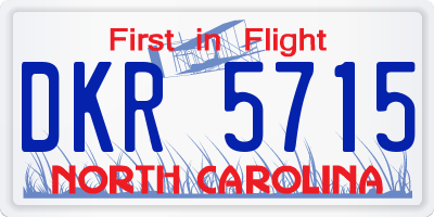 NC license plate DKR5715