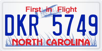 NC license plate DKR5749