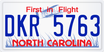 NC license plate DKR5763
