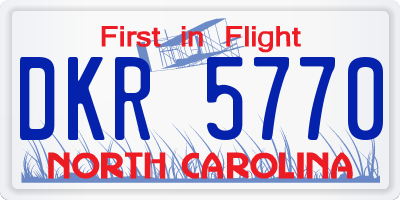 NC license plate DKR5770
