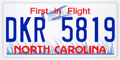 NC license plate DKR5819