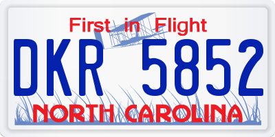 NC license plate DKR5852