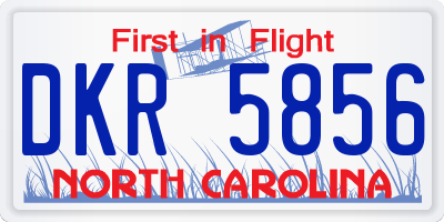 NC license plate DKR5856