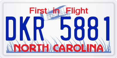NC license plate DKR5881