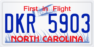NC license plate DKR5903